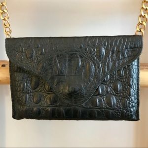 j.j. Winters chain leather croc clutch - Miley
